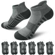 Loritta 12 Pairs Mens Ankle Athletic Low Cut Sports Socks Cushioned Breathable Running Cotton Socks Size 10-13