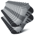 thumbnail image 1 of Loritta 12-Pack Ankle Socks for Men, Cushioned Moisture-Wicking Arch Support Athletic Mens Socks Size 10-13, Gray, 1 of 6