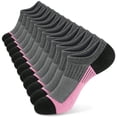 thumbnail image 1 of Loritta 12 Pairs No Show Socks Womens Low Cut Athletic Running Cushioned Invisible Non Slip Socks, Size 6-8, 1 of 6