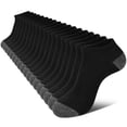 thumbnail image 1 of Loritta 18 Pairs Mens Ankle Socks Size 6-12, Low Cut Men's Socks Value Pack Breathable Black, 1 of 7