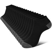 LORITTA 18 Pairs Mens Ankle Socks Size 6-12, Low Cut Men's Socks Value Pack Breathable Black
