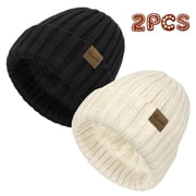 Loritta 2 Pack Womens Hats Thick Fleece Winter Beanie Hats for Women