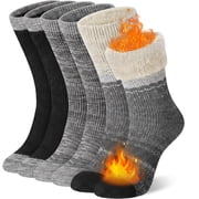 Loritta 3 Pairs Thermal Socks for Women, Winter Thick Warm Heated Boot Crew Socks Size 5-11