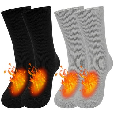 Loritta 2 Pairs Thermal Socks for Women, Winter Thick Warm Heated Boot Crew Socks Size 5-11