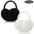 Loritta 2 Pcs Winter Earmuffs for Women Fluffy Cute Ear Muffs for