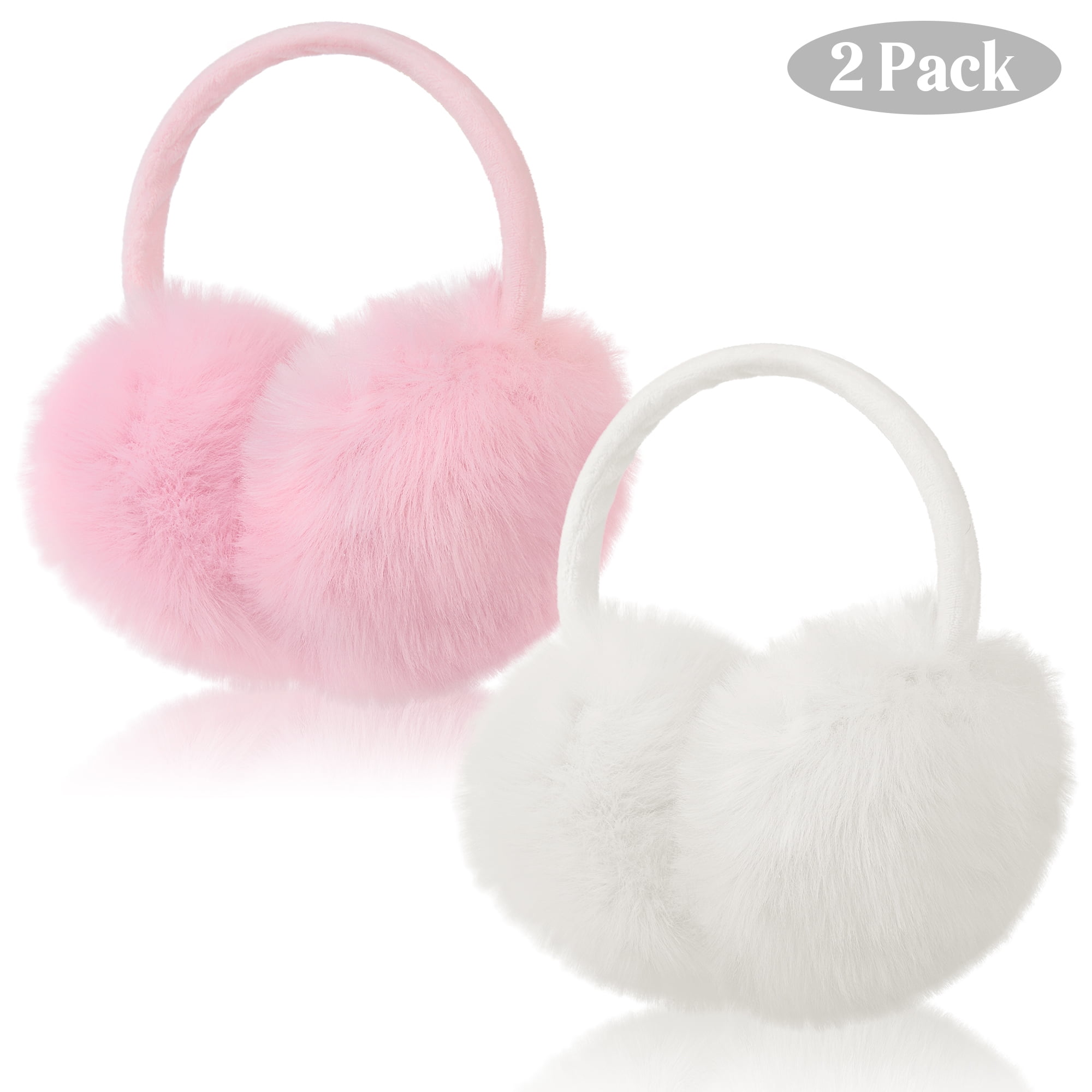 Loritta 2 Pcs Winter Earmuffs for Women Fluffy Cute Ear Muffs for