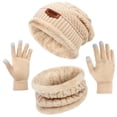 thumbnail image 1 of Loritta 3 Pack Womens Winter Hats and Casual Scarf Set Soft Winter Gloves Beanie Hats for Women, 1 of 6