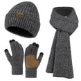 thumbnail image 1 of Loritta 3 Pcs Beanie Hat Long Scarf No-Slip Touch Screen Gloves for Men Women , Dark Gary, 1 of 8