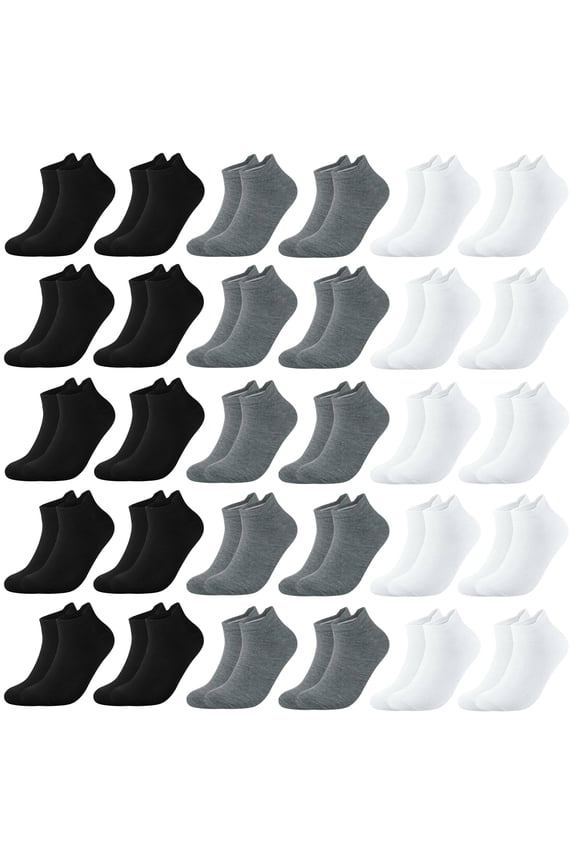 30 Pairs Ankle Socks for Women Colorful Low Cut Socks Bulk Pack Womens Socks Size 9 11