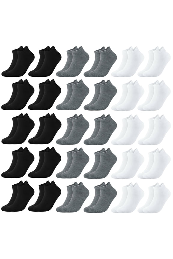 30 Pairs Ankle Socks for Women Colorful Low Cut Socks Bulk Pack Womens Socks Size 9 11