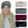 Loritta 4 Pack Elastic Knitted Headbands for Women, Ear Warmer Head