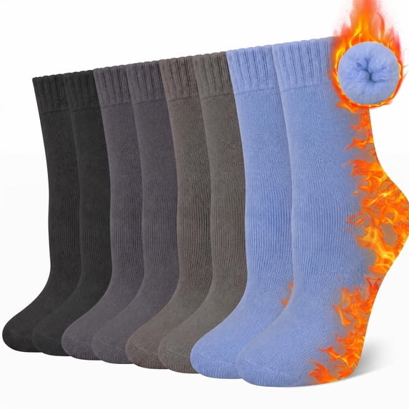 Loritta 4 Pairs Thermal Socks for Women Winter Thick Warm Heated Boot Crew Socks