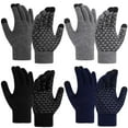 thumbnail image 1 of Loritta 4 Pairs Winter Gloves Gloves Knit Warm Gloves for Men Touch Screen Multicolour, 1 of 6