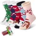 thumbnail image 1 of Loritta 5 Pairs Christmas Fluffy Fuzzy Socks Soft Cozy Socks Women Sleep Comfy Socks Winter Warm Socks for Women Gift Box, 1 of 7