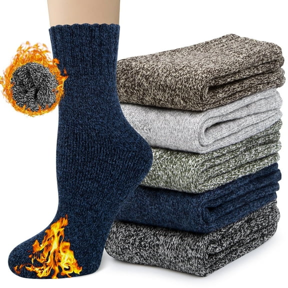 Loritta 5 Pairs Women Wool Socks Thick Knit Warm Winter Socks for Women Gifts Size 5-9