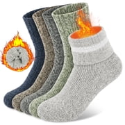 Loritta 5 Pairs Women Wool Socks Thick Knit Warm Winter Socks for Women Gifts Size 5-9