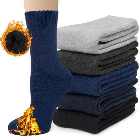 Loritta 5 Pairs Womens Socks Wool Socks Thick Knit Warm Winter Socks for Women Gifts Size 5-9