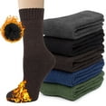 thumbnail image 1 of Loritta 5 Pairs Womens Socks Wool Socks Thick Knit Warm Winter Socks for Women Gifts Size 5-9, 1 of 7