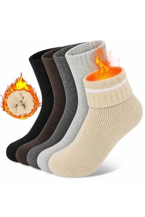 5 Pairs Womens Socks Wool Socks Thick Knit Warm Winter Socks for Women Gifts Size 5-9