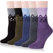 YFGEFTR Women Winter Wool Cable Knit Crew Knee High Boot Socks for ...