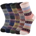 thumbnail image 1 of Loritta 5 Pairs Wool Socks for Women, Crew Cozy Boot Winter Warm Thick Socks Gifts Size 5-9, 1 of 6