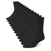 Loritta 6-Pack Men Dress Socks, Crew Socks for Men Casual Cotton Breathable Soft Business Solid Men Socks Size 10 13 Black