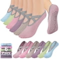 thumbnail image 1 of Loritta Non Slip Socks for Women Pilates Socks with Grippers for Workout, Ballet, Hospital 6 Packs, 1 of 6
