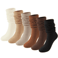 thumbnail image 1 of Loritta 6 Pairs Knee High Socks Soft Cotton Slouch Socks Women Extra Long Boot Socks Knit Womens Socks Size 9 11, 1 of 8