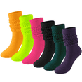 thumbnail image 1 of Loritta 6 Pairs Knee High Socks Soft Cotton Slouch Socks Women Extra Long Boot Socks Knit Womens Socks Size 9 11, 1 of 8