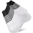 thumbnail image 1 of Loritta  6 Pairs Socks for Men Ankle Athletic Mens Running Socks Cushioned Black/Gray /White Low Cut Size 6-12, 1 of 6