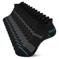 thumbnail image 1 of Loritta 6 Pairs Socks for Men Ankle Athletic Mens Running Socks Cushioned Black Low Cut Size 12-16, 1 of 6