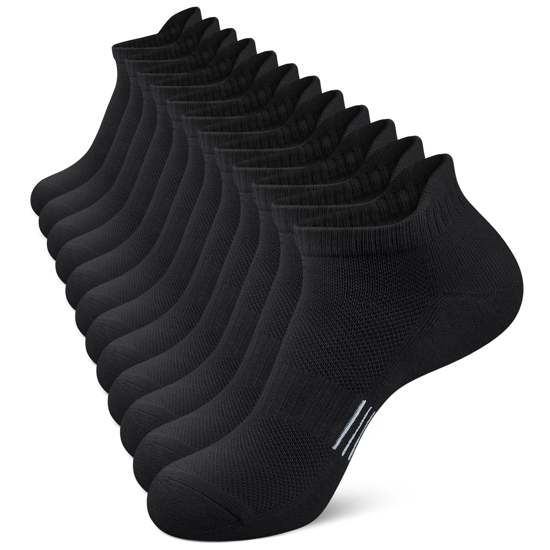 JOYNÉE Men's 6-Pack Athletic Performance Socks - Cushioned Ankle, Quarter Length, Moisture-Wicking For Running, Training, Hiking