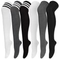 thumbnail image 1 of Loritta 6 Pairs Thigh High Stockings Womens Knee High Socks, Over the Knee Socks, Style D, 1 of 7