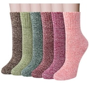 LORITTA 6 Pairs Women Wool Socks Thick Knit Warm Winter Socks for Women Gifts Size 5-9
