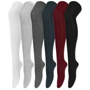 Loritta 6 Pairs Womens Thigh High Socks, over the Knee High Socks One Size, Style B