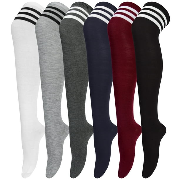 Loritta 6 Pairs Womens Thigh High Socks, over the Knee High Socks One