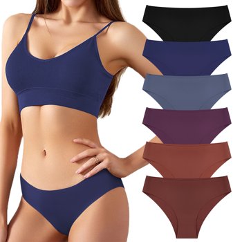 Loritta Seamless Underwear For Women No Show Bikini Stretch Ladies Soft Panties Low Hipster Silky Invisible Briefs S-XL 6 Pack