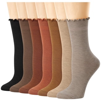 ladies brown dress socks Joyspun Women's Essentials Ankle 6-Pack Fits Shoe Sizes 4-10 W152025MonDayA