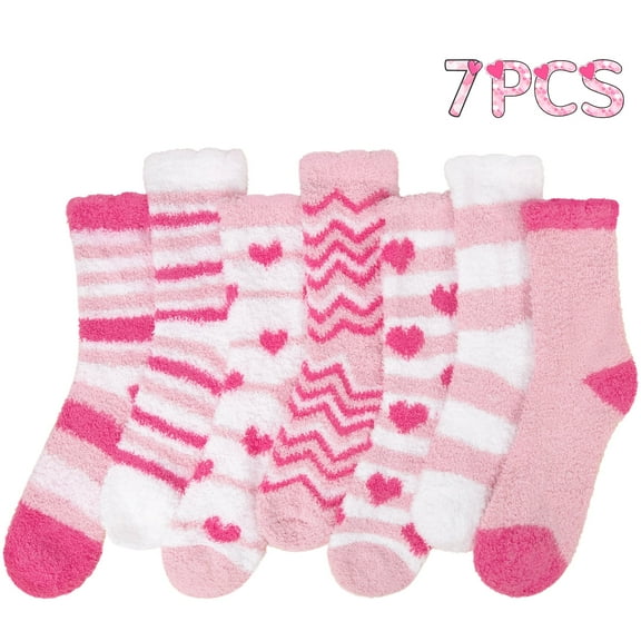 Loritta 7 Pairs Womens Fuzzy Socks Soft Winter Warm Cozy Fluffy Soft Socks Gifts