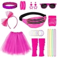 thumbnail image 1 of Loritta 80s Costumes for Women Outfit Accessories Set with Fishnet Gloves Leg Warmers Bags Tutu Skirts for Theme Party, 1 of 8