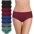 thumbnail image 1 of Loritta 8 Pack Underwear for Women Cotton Hipster Middle Waisted Women Underwear Breathable Briefs Soft Ladies Panties for Women Size S-2XL, 1 of 6
