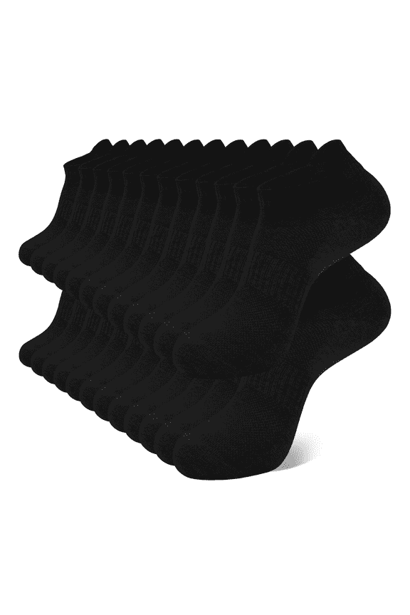 Ankle Socks for Men, Running Low Cut Socks Athletic Size 10-12 Socks for Men Black, 12 Pairs