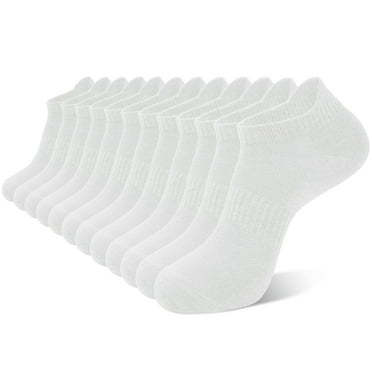 Loritta Ankle Socks for Men, Running Low Cut Socks Athletic Size 12-16 Socks for Men White, 12 Pairs