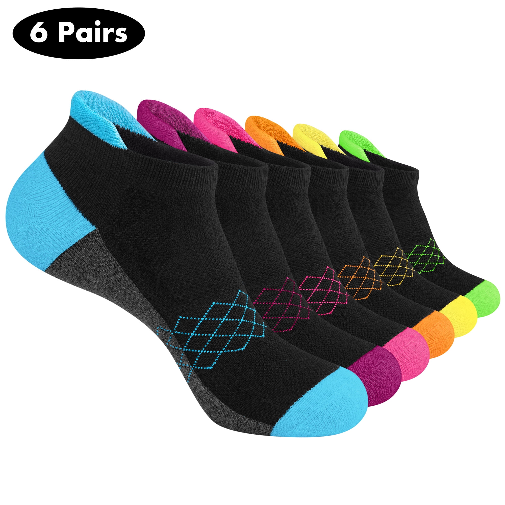 Loritta Ankle Socks for Women, Black Athletic No Show Low Cut Socks for