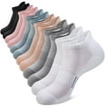 thumbnail image 1 of Loritta Ankle Women Socks, 6 Pairs Athletic Cushioned Running Socks for Women, Size 10-12, 1 of 6