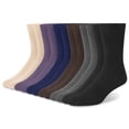 thumbnail image 1 of Loritta 6-Pack Men Dress Socks, Crew Socks for Men Casual Cotton Breathable Soft Business Solid Men Socks Size 6 9 Multicolor, 1 of 6