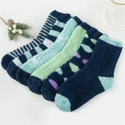 Loritta Fuzzy Fluffy Socks for Women Soft  Warm Cozy Winter Slipper Socks Gifts, 6 Pairs