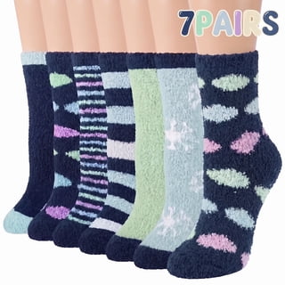 Loritta Fuzzy Fluffy Socks for Women Soft Warm Cozy Winter Socks Gifts, 7 Pairs