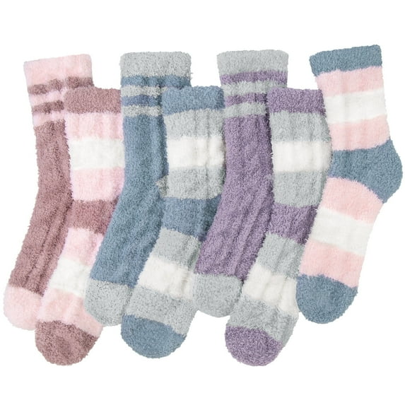 Loritta Fuzzy Fluffy Socks for Women Soft Warm Cozy Winter Socks Gifts, 7 Pairs