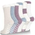 thumbnail image 1 of Loritta Fuzzy Socks for Women Slipper Winter Warm Cozy Socks with Grippers Womens 6 Pairs,Size 5-9, 1 of 6